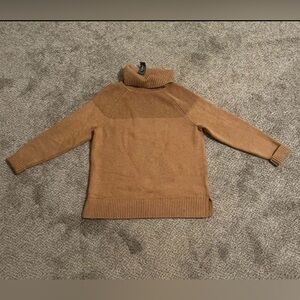 LL Bean All-Day Waffle Sweater, Hooded Wrap Brown Cardigan Women's Size medium